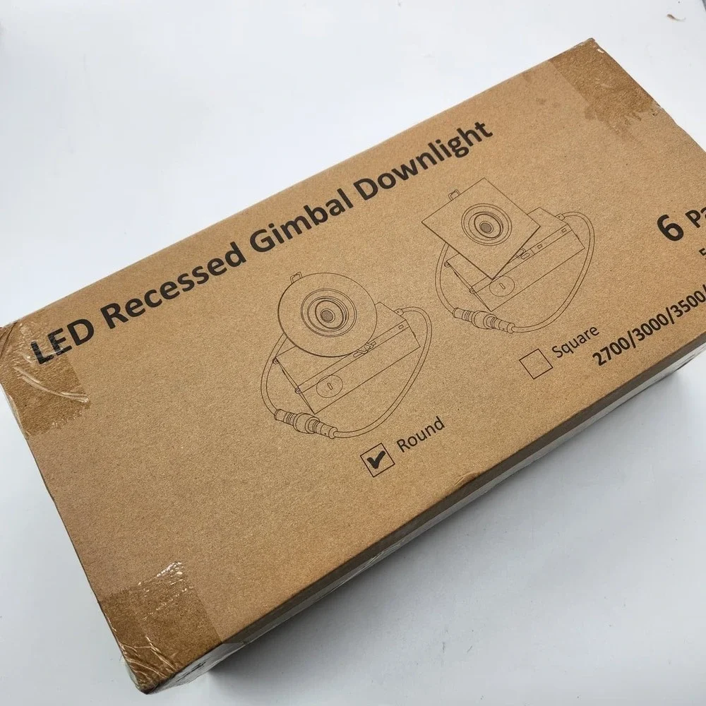 POPANU 3 Inch LED Recessed Gimbal Downlight 8W Dimmable 5 CCT White 6 Pack
